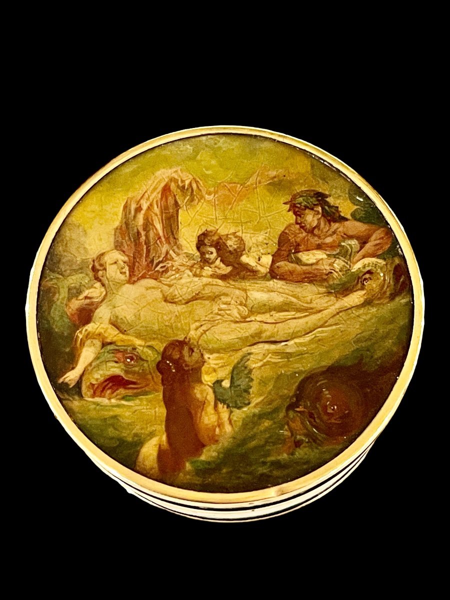 Boite à bonheur en Vernis Martin à décor De Venus, époque Louis XVI