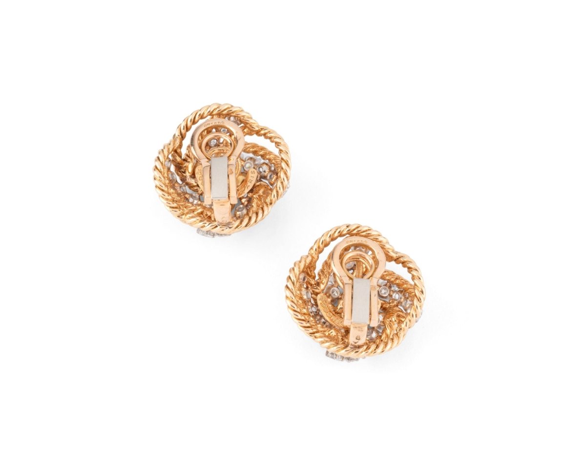 BOUCHERON Clips d’oreilles or et diamants Vintage - Maison Eloe