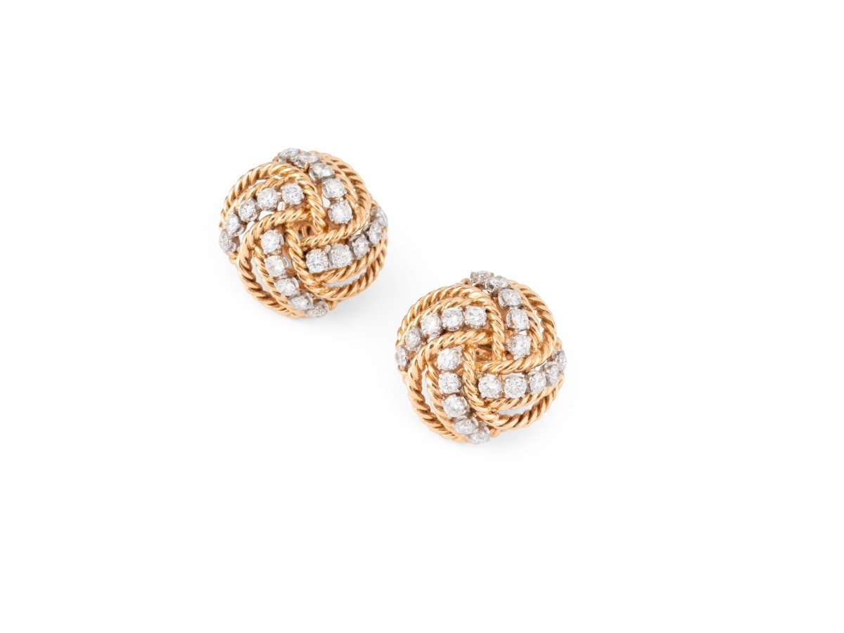 BOUCHERON Clips d’oreilles or et diamants Vintage - Maison Eloe