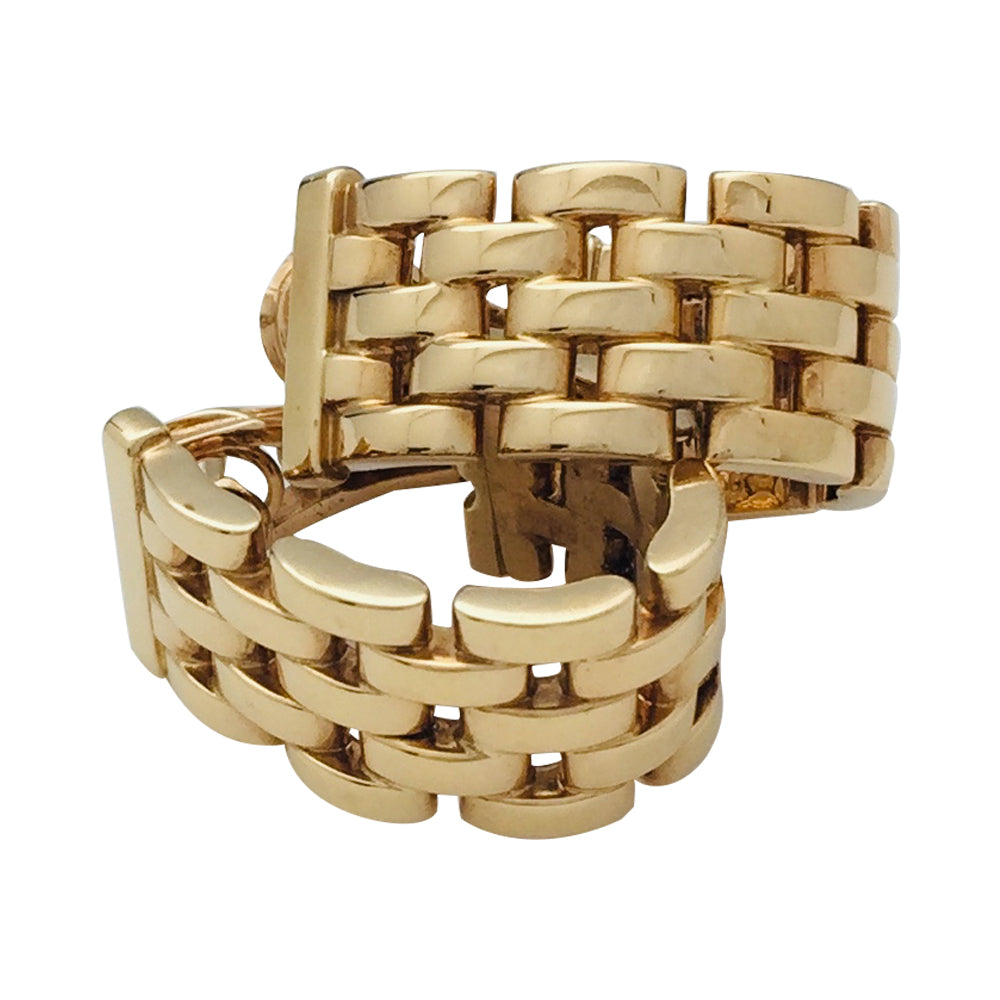 Cartier Panther link earrings in yellow gold.