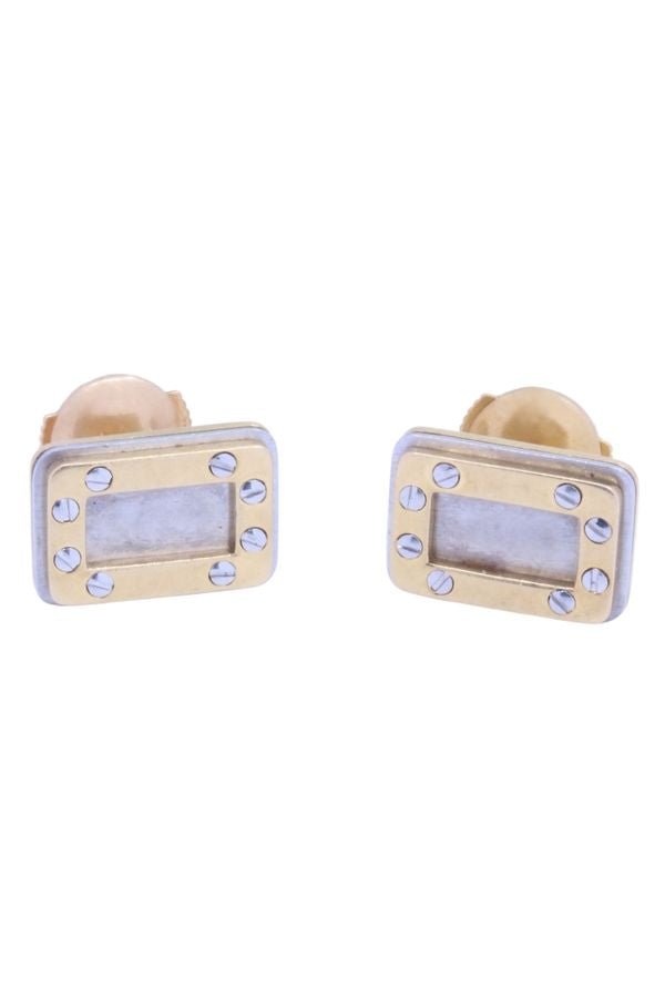 Cartier boucles d'oreilles "Santos Dumont" en or jaune et acier