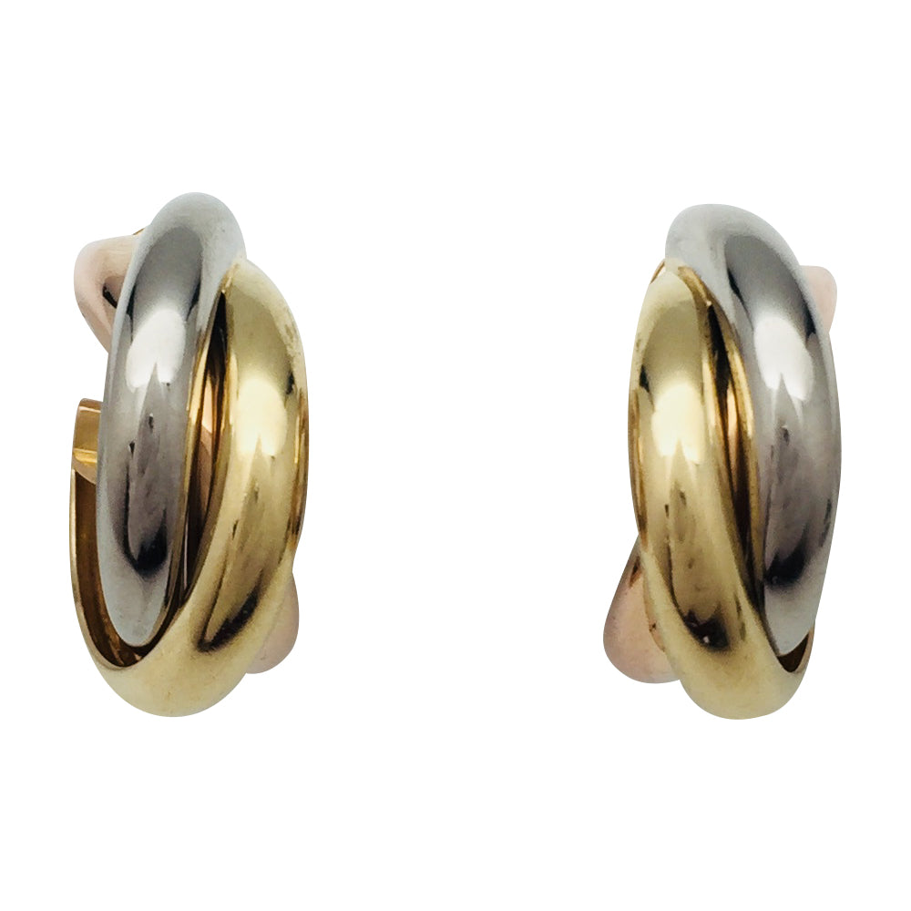 Boucles d'oreilles Cartier, "Trinity", trois ors, grand modèle