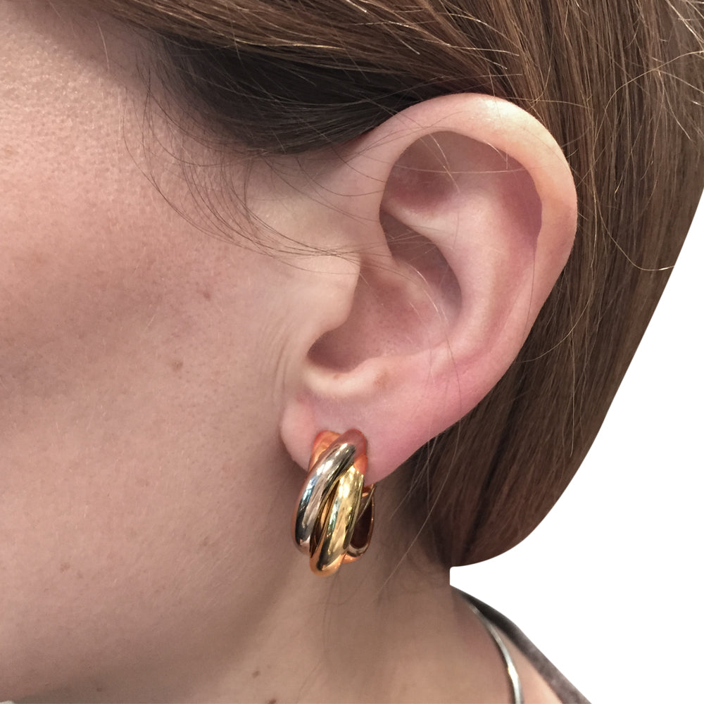 Cartier "Trinity" earrings, three golds, large model