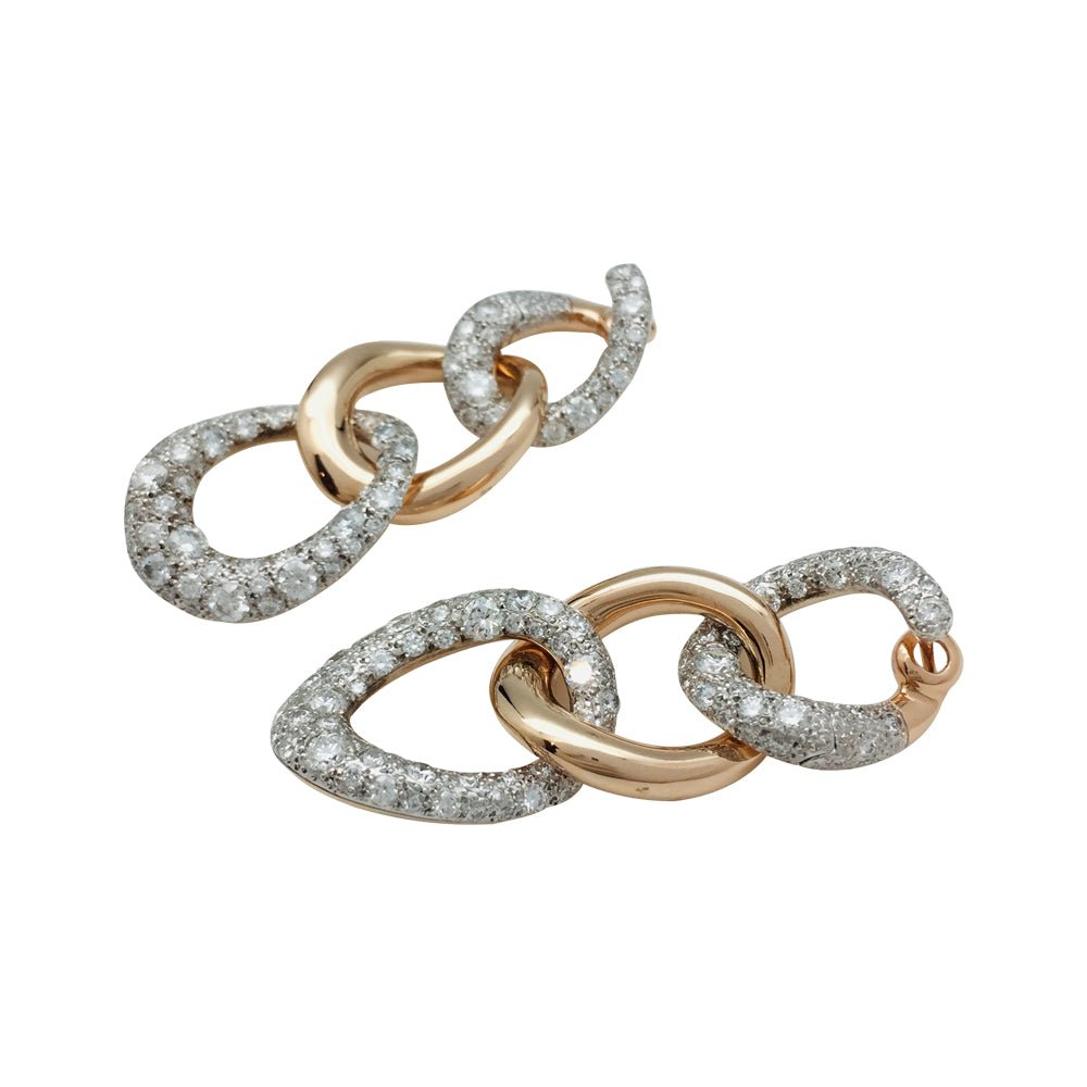 Boucles d'oreilles Pomellato, "Tango", en or rose et diamants. - Maison Eloe