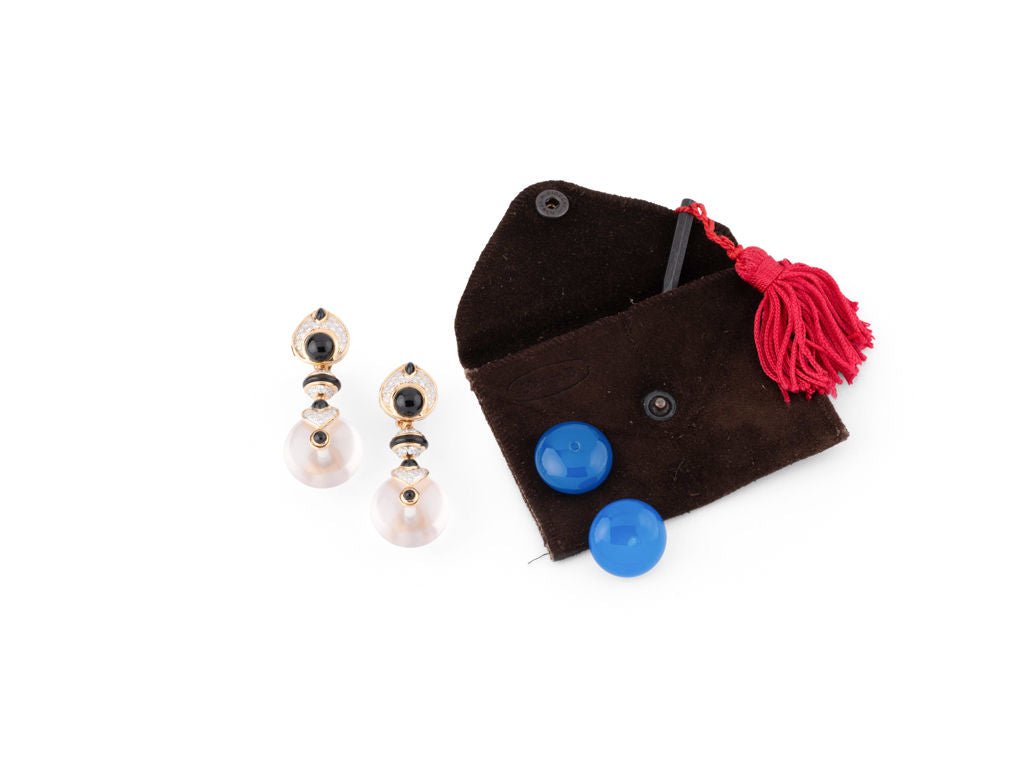 Boucles d’oreilles MARINA B Or jaune, Diamants, Quartz,Onyx - Maison Eloe