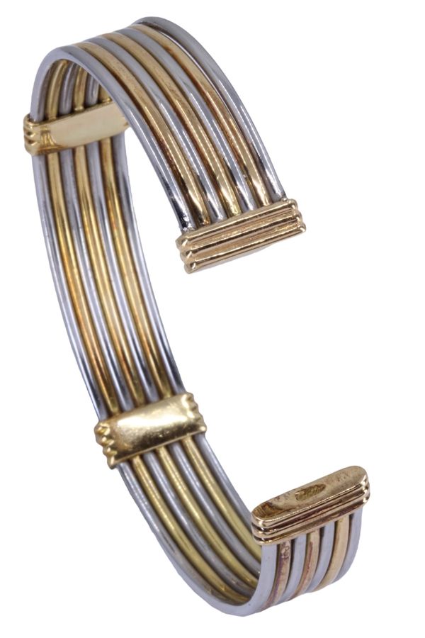 Cartier, bracelet vintage or et acier