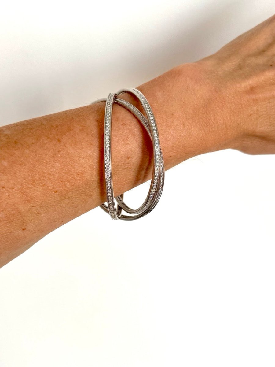 Bracelet Cartier Trinity Or blanc Diamants Vintage - Maison Eloe