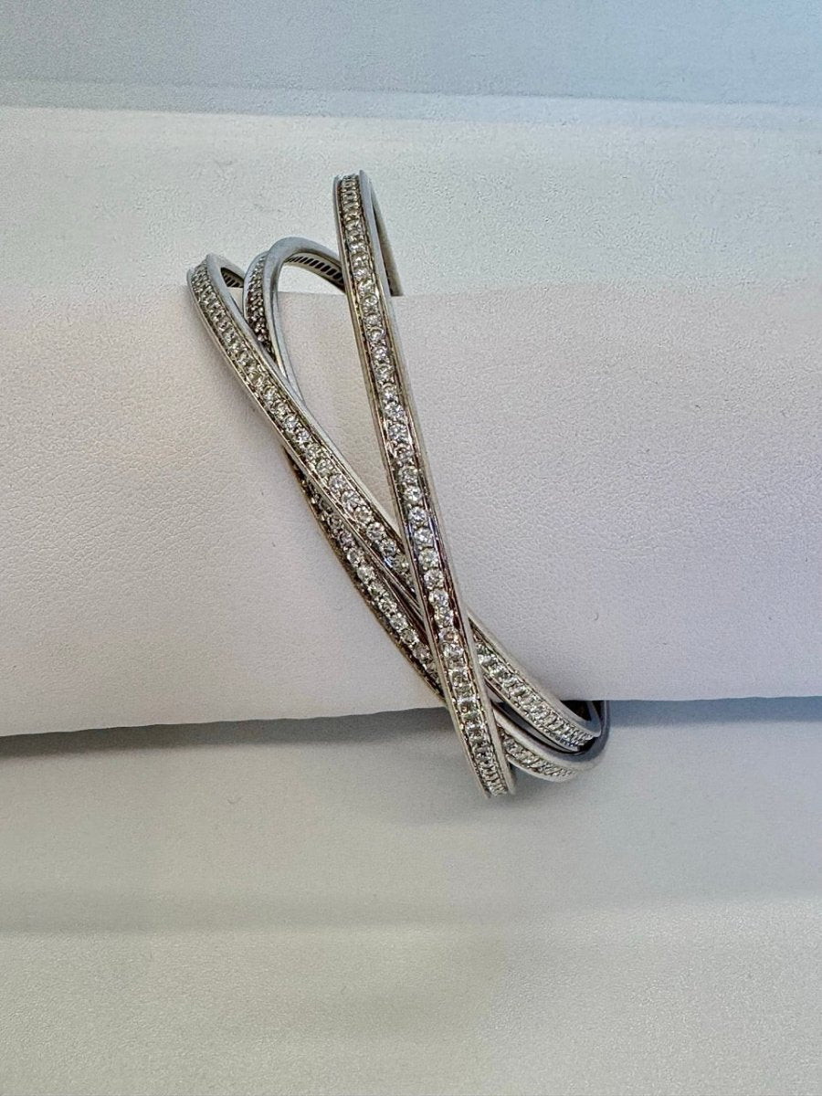 Bracelet Cartier Trinity Or blanc Diamants Vintage - Maison Eloe