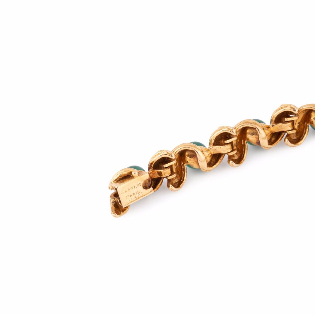 Cartier, Vinage yellow gold Chrysoprase bracelet