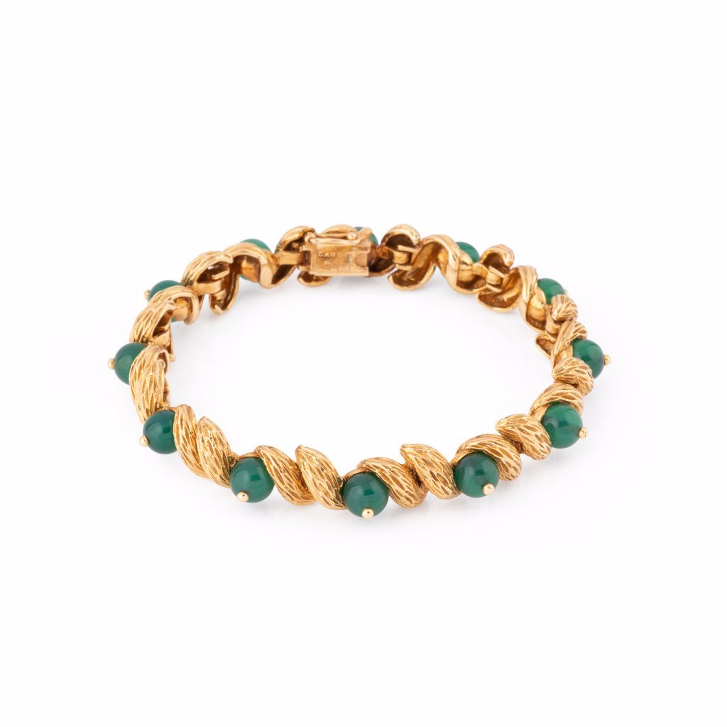 Cartier, Vinage yellow gold Chrysoprase bracelet