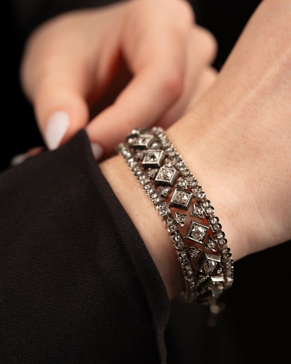 Bracelet Diamants de 1850 Or et Argent par DELILLE & CLERICETTI - Maison Eloe