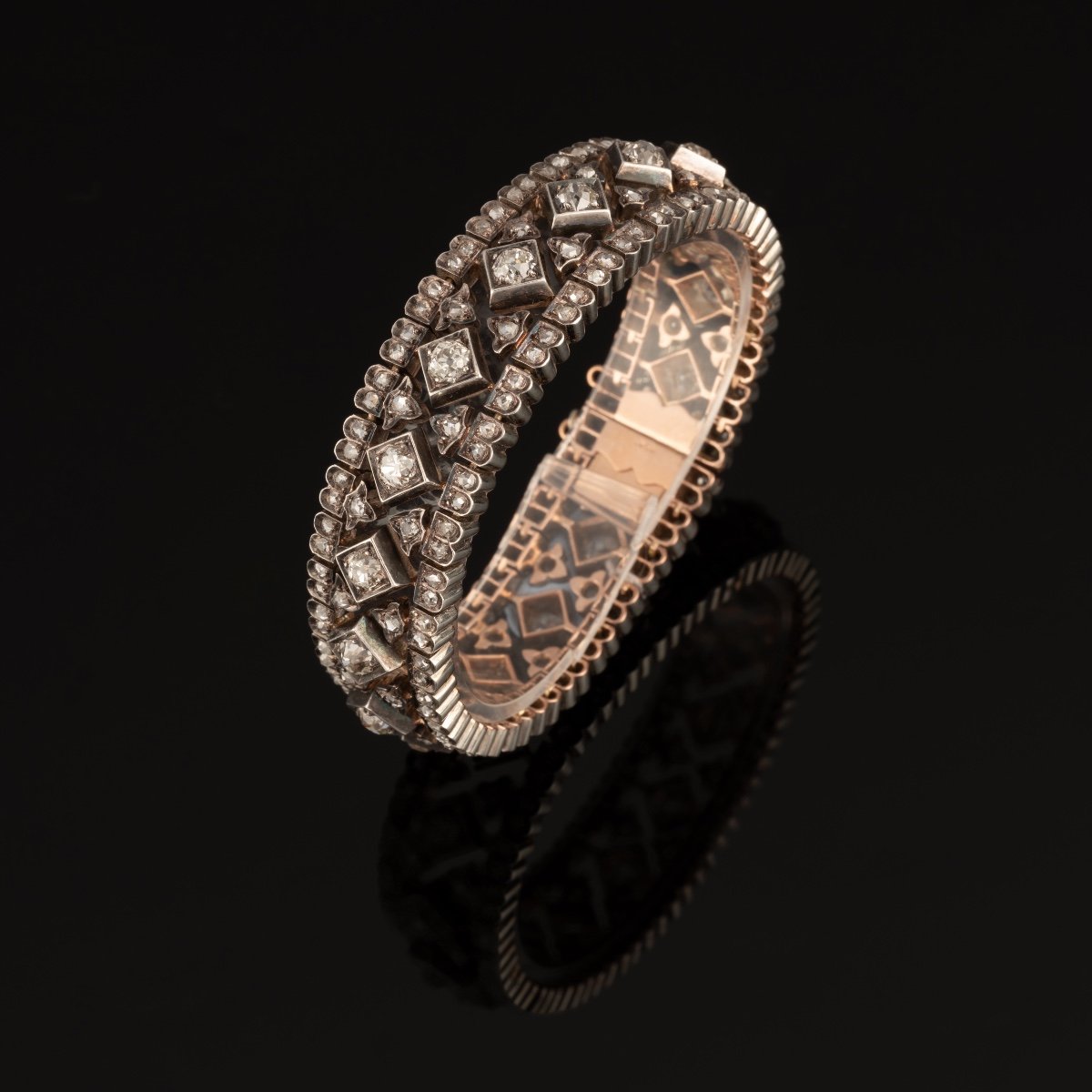 Bracelet Diamants de 1850 Or et Argent par DELILLE & CLERICETTI - Maison Eloe