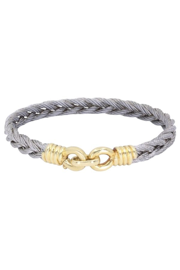 Fred bracelet "force 10" vintage en or jaune et acier