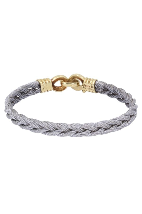 Fred bracelet "force 10" vintage en or jaune et acier