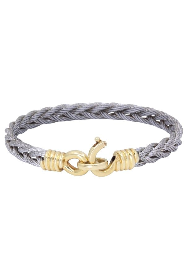 Fred bracelet "force 10" vintage en or jaune et acier