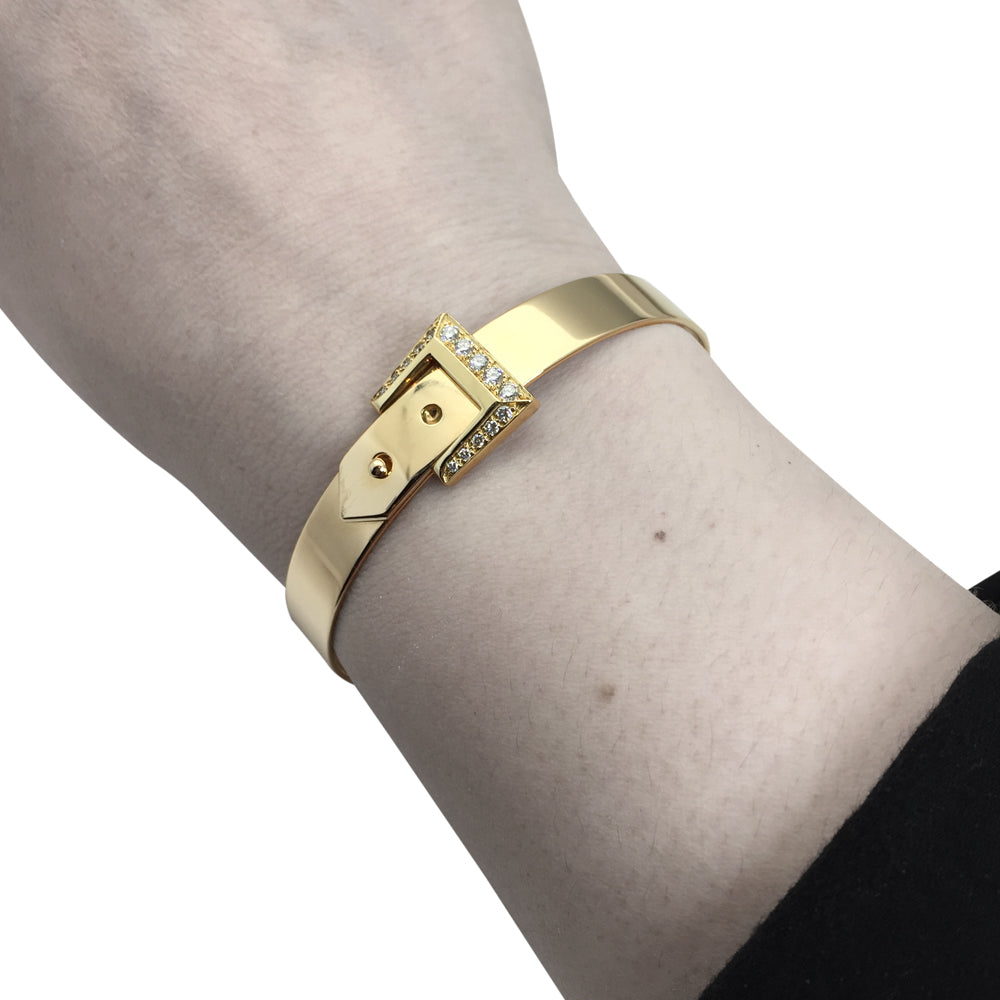 Hermès bracelet, "Boucle d'or", yellow gold, diamonds.