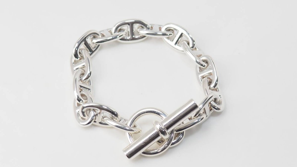 Hermes Bracelet Chaine d'Ancre Argent Vintage - Maison Eloe