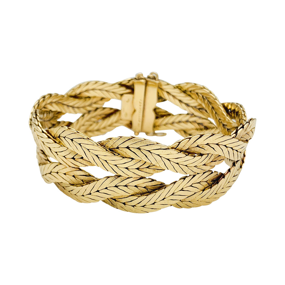 Bracelet Buccellati, tresses en or jaune.