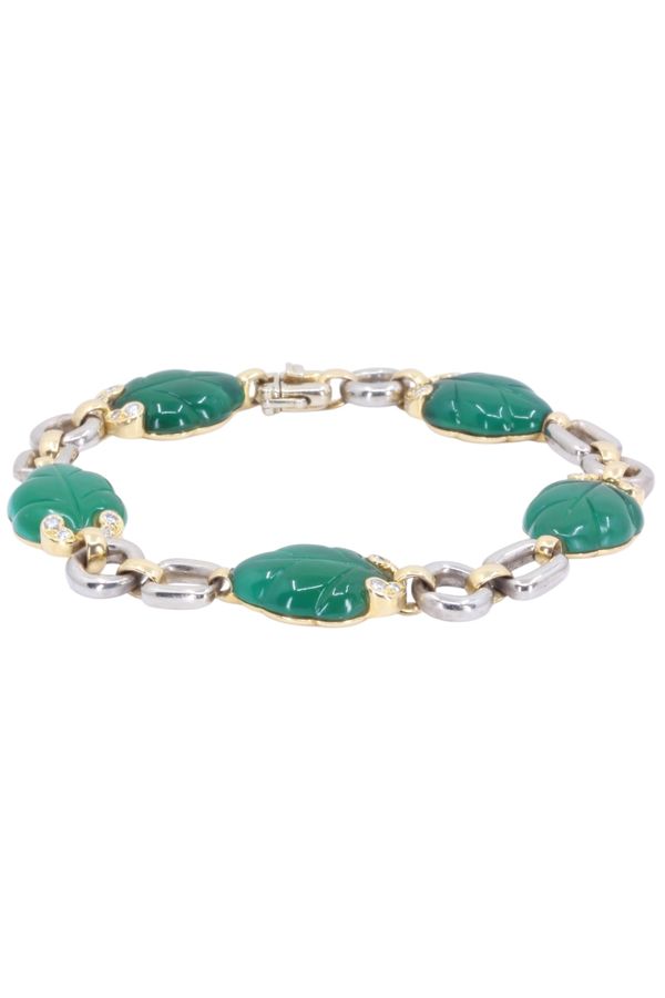Bracelet CARTIER vintage deux Or et Calcédoine Diamants