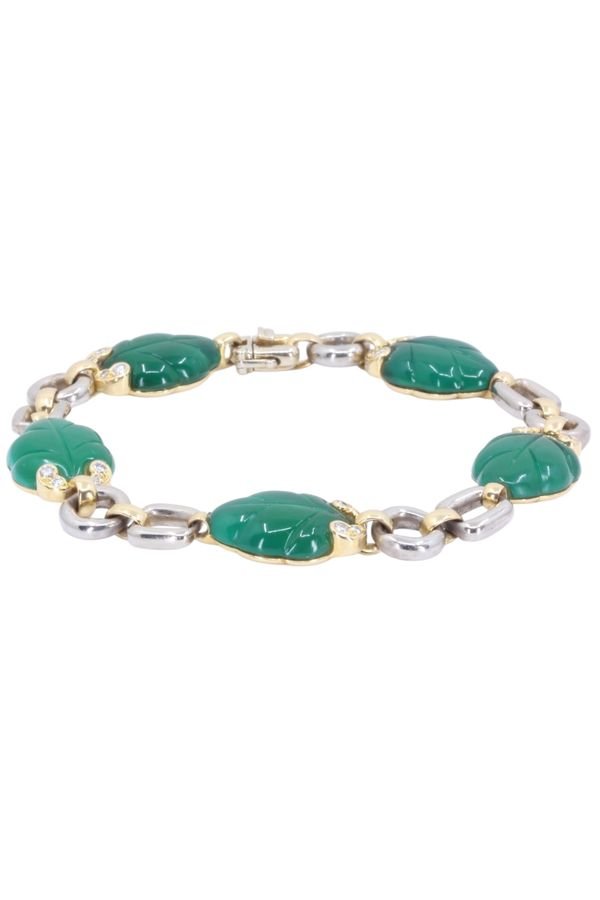 Bracelet CARTIER vintage deux Or et Calcédoine Diamants - Maison Eloe