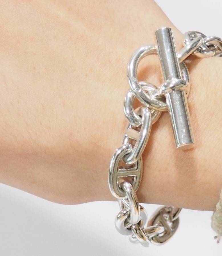 Hermes Bracelet Chaine d'Ancre Argent Vintage - Maison Eloe
