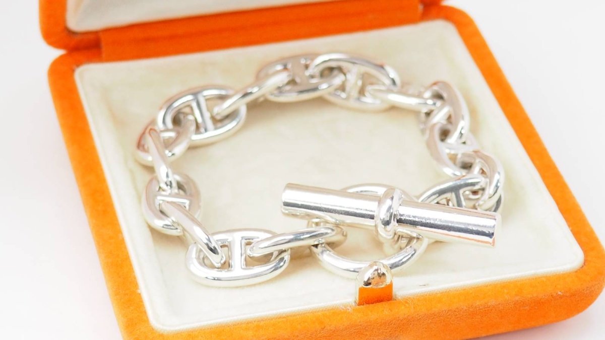 Hermes Bracelet Chaine d'Ancre Argent Vintage - Maison Eloe