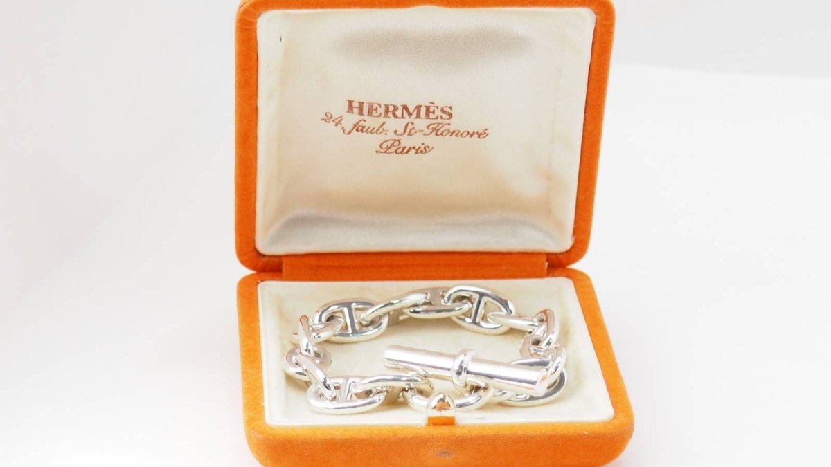 Hermes Bracelet Chaine d'Ancre Argent Vintage - Maison Eloe