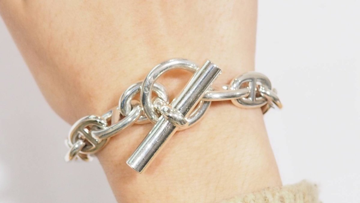 Hermes Bracelet Chaine d'Ancre Argent Vintage - Maison Eloe