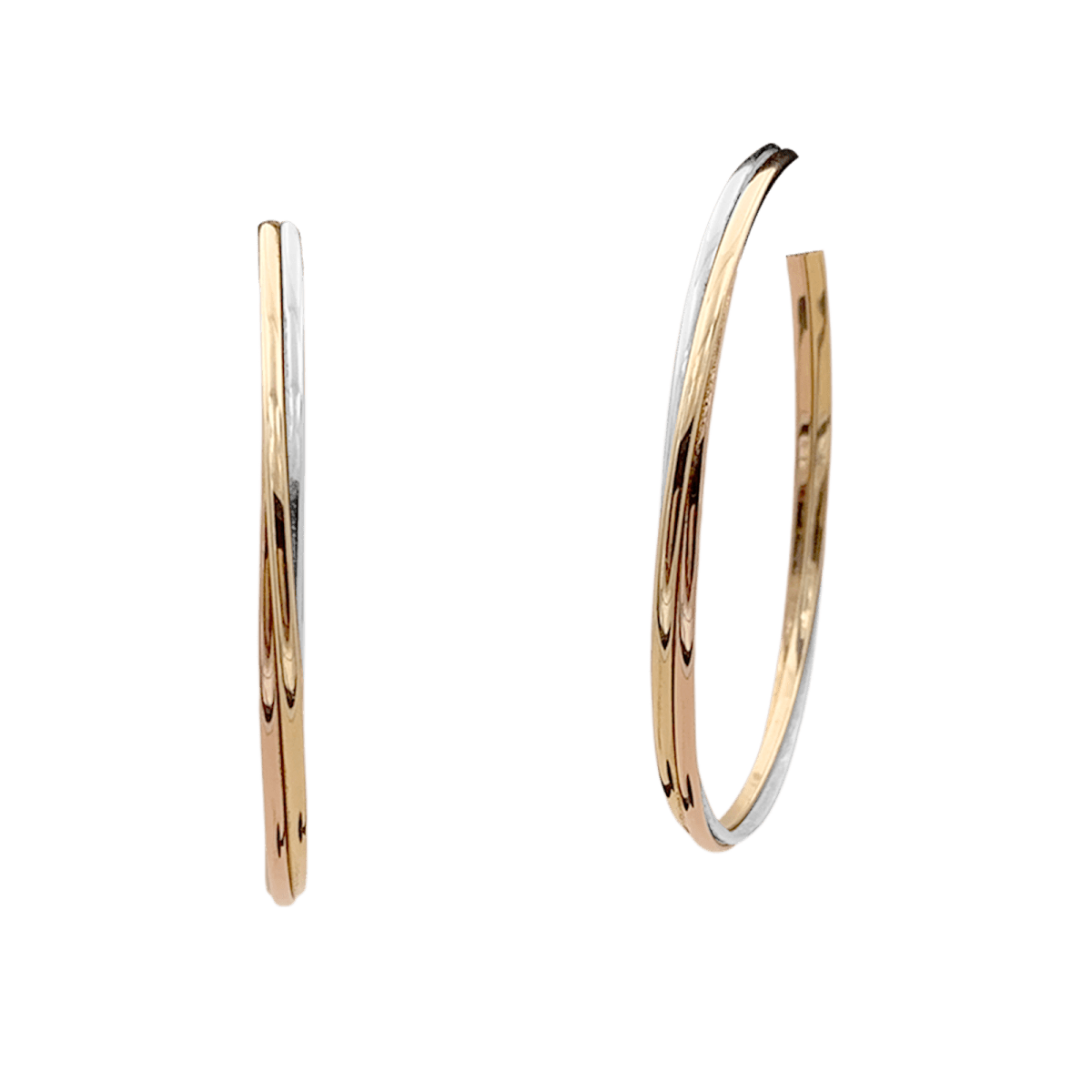 Boucles d'oreilles Cartier, "Trinity", trois ors. - Maison Eloe