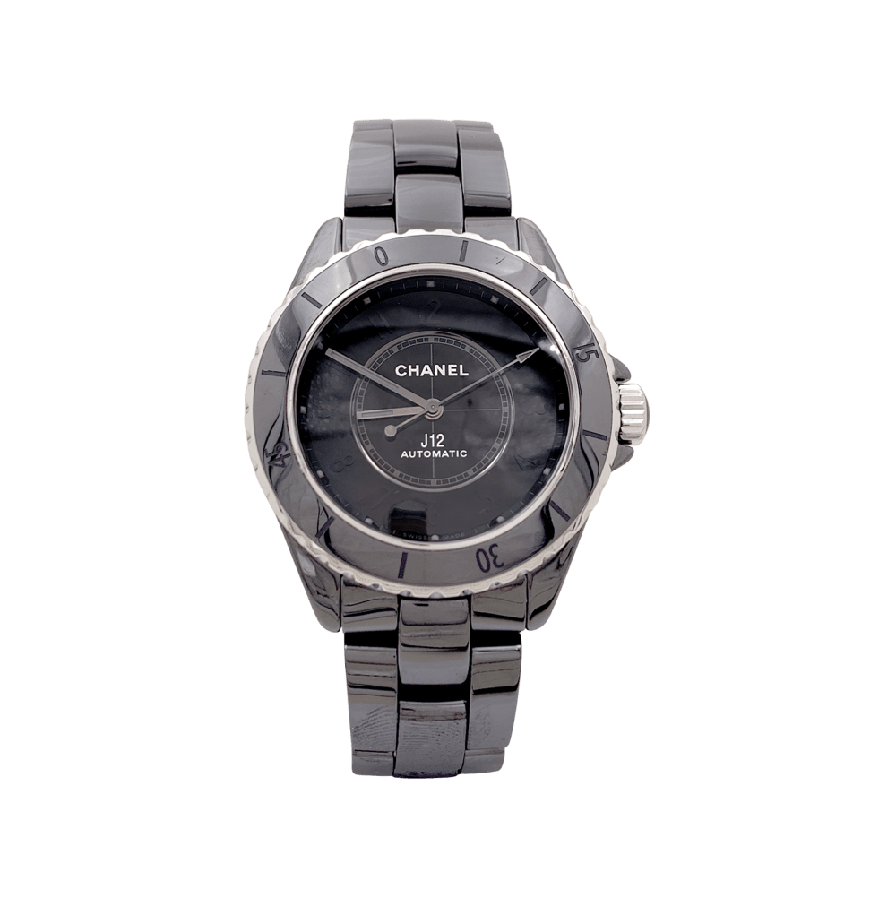 Montre Chanel, "J12 Phantom", céramique noire, acier.