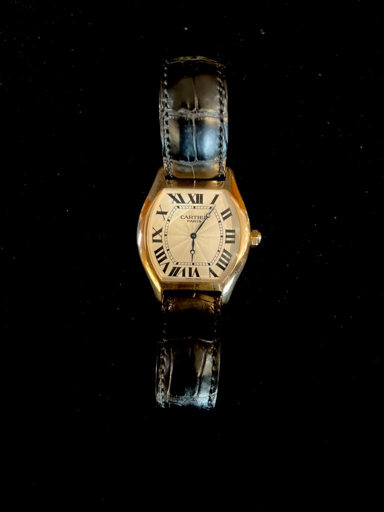 Cartier watch "Turtle" model in pink gold "private" collection