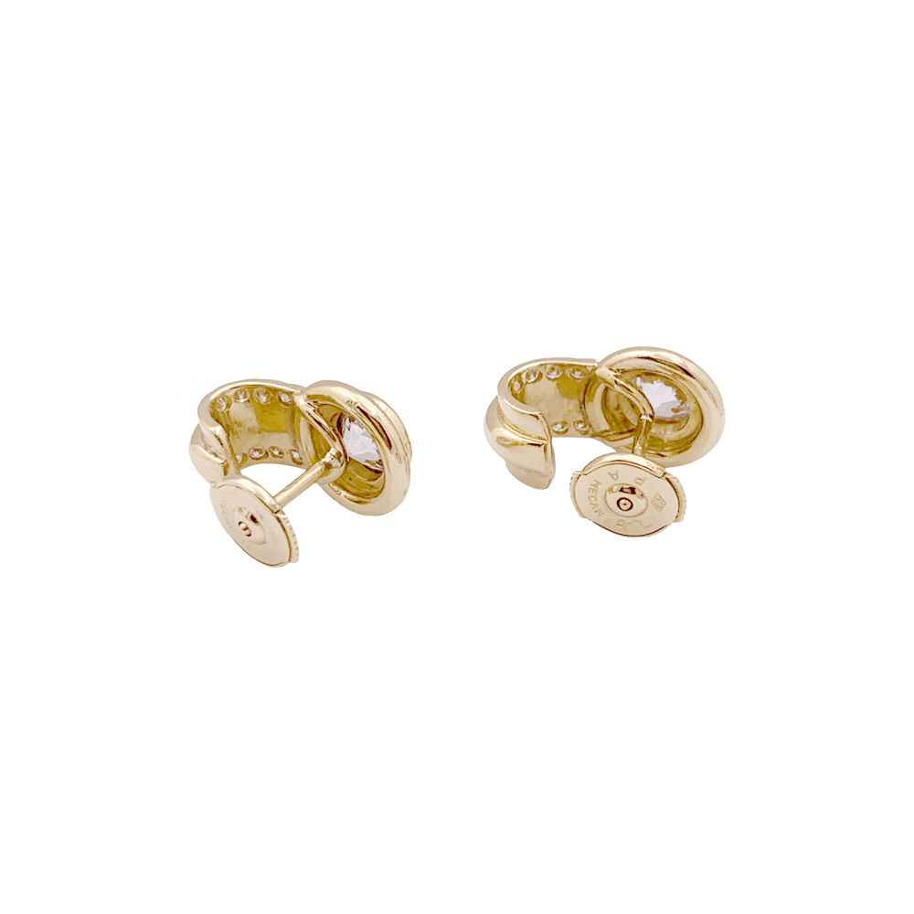 Boucles d'oreilles, or jaune et diamants.