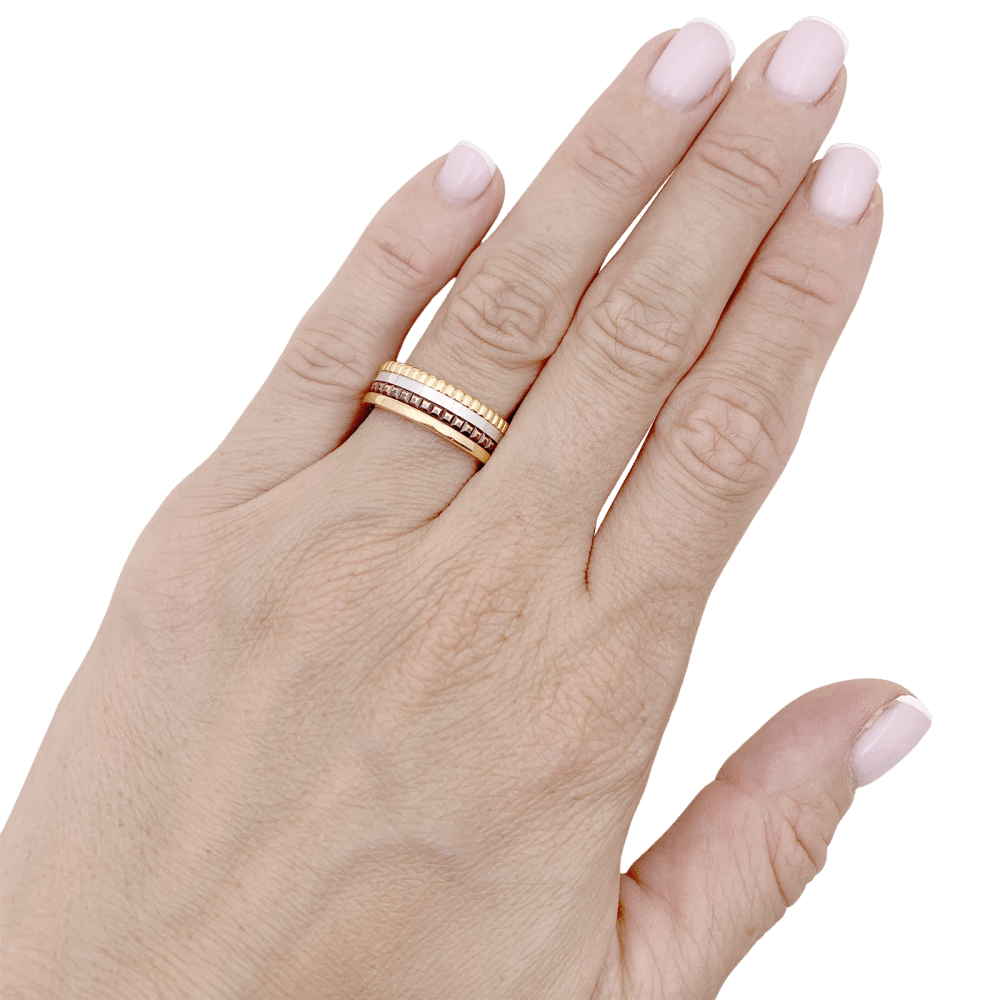 Bague Boucheron,"Quatre", en ors rose, blanc et jaune.