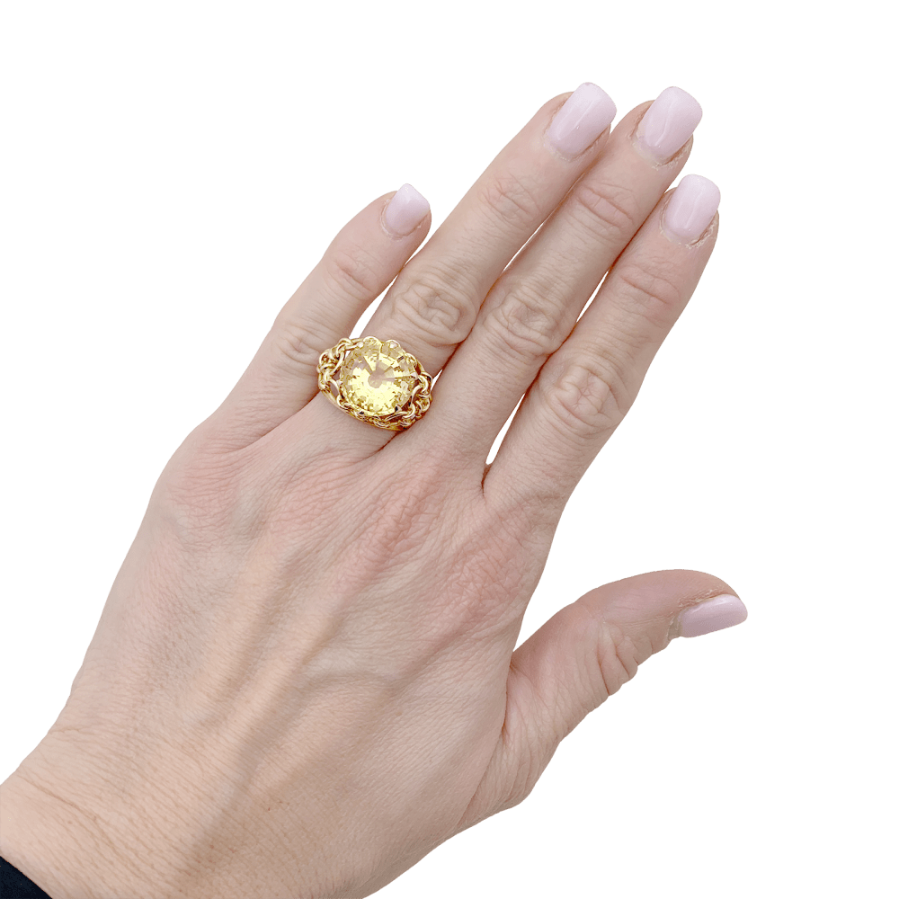 Bague vintage or jaune, citrine. - Maison Eloe