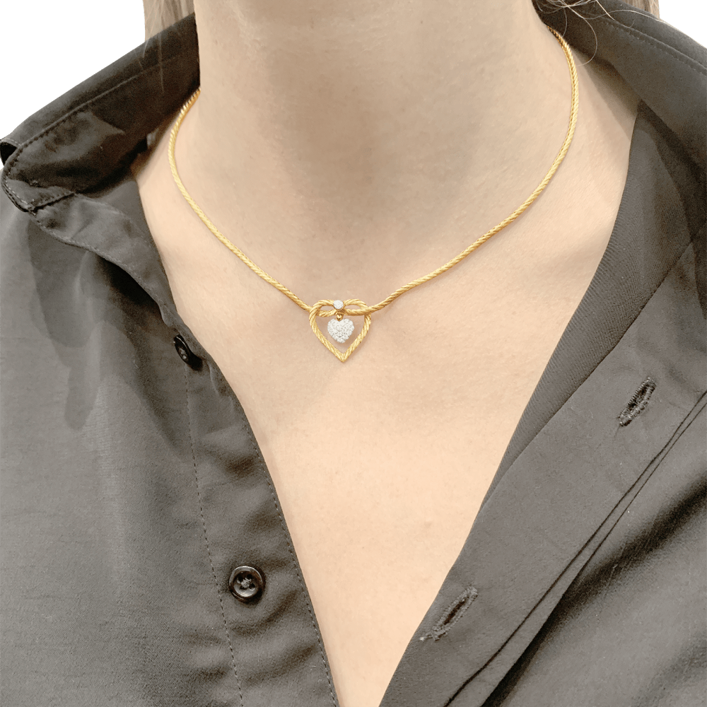 Collier Buccellati, "Valentina", deux ors, diamants. - Maison Eloe