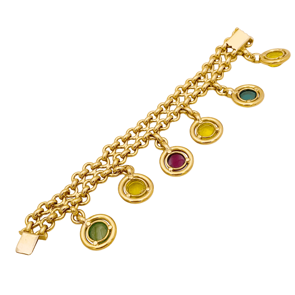 Bracelet or jaune, tourmalines de couleur. - Maison Eloe