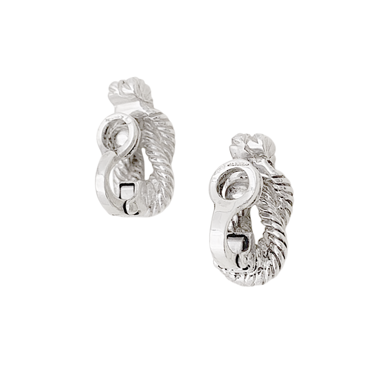 Boucles d'oreilles HERMÈS, "Audierne" en argent.