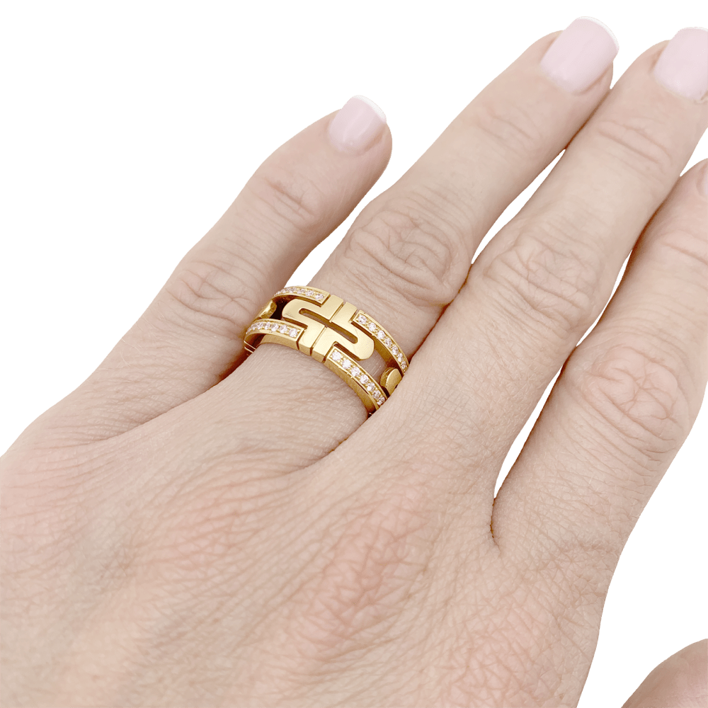 Bague Bulgari, "Parentesi", or jaune et diamants.