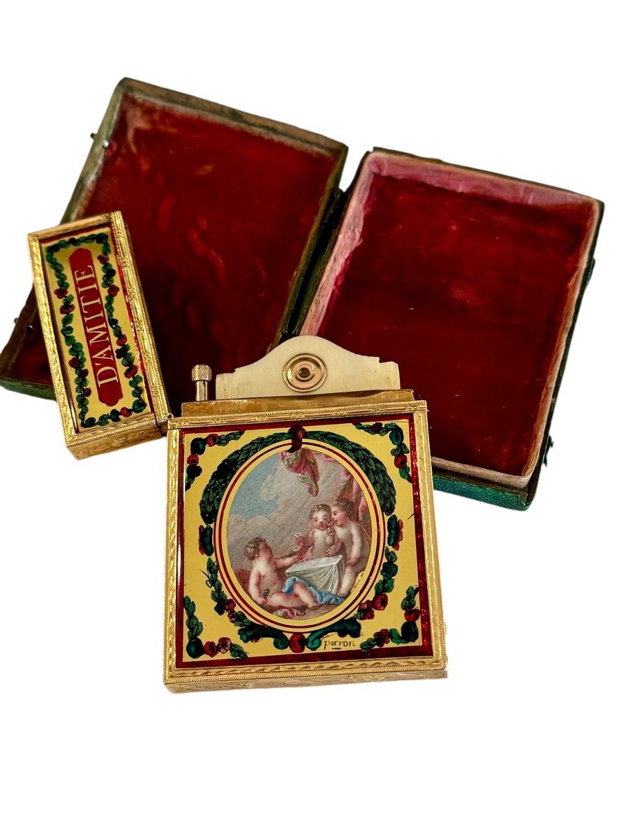 Louis XV Period Gold and Painted Dance Card