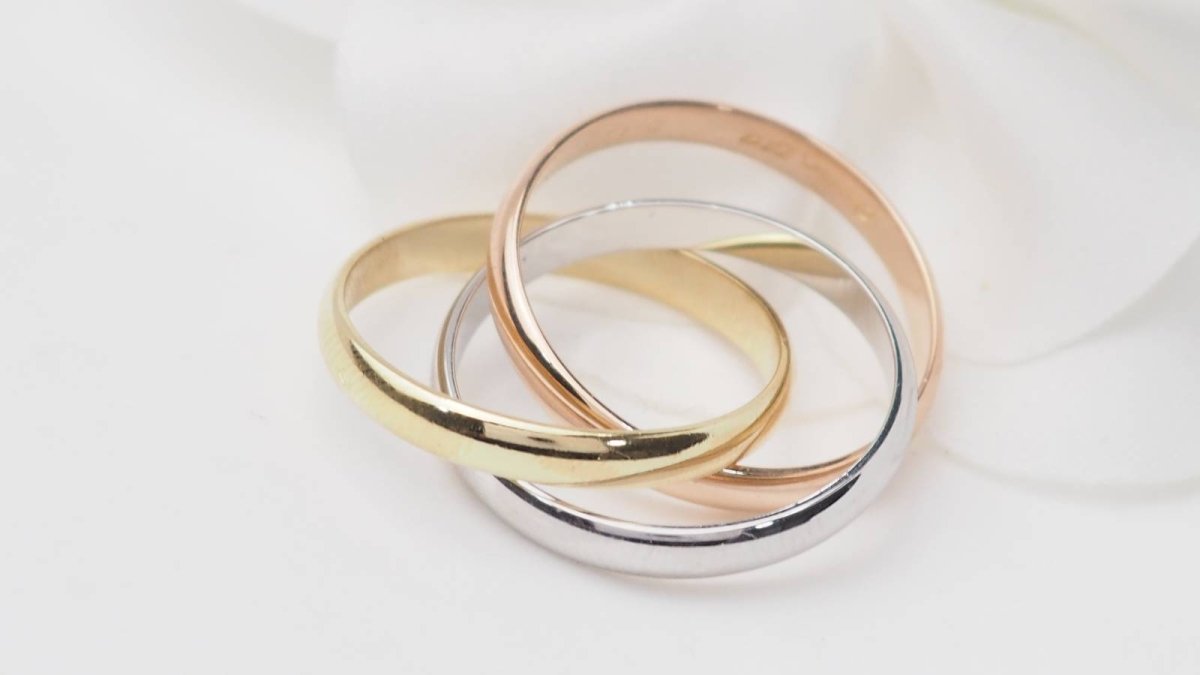Cartier Bague Alliance Trinity Trois Ors 18K Vintage - Maison Eloe