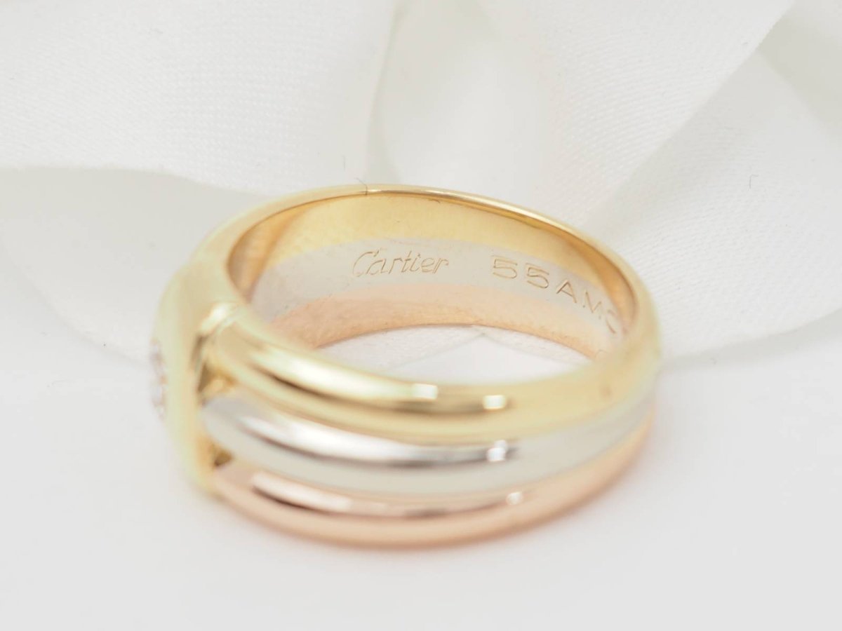 Cartier Bague Vintage Diamant 3 Ors - Maison Eloe