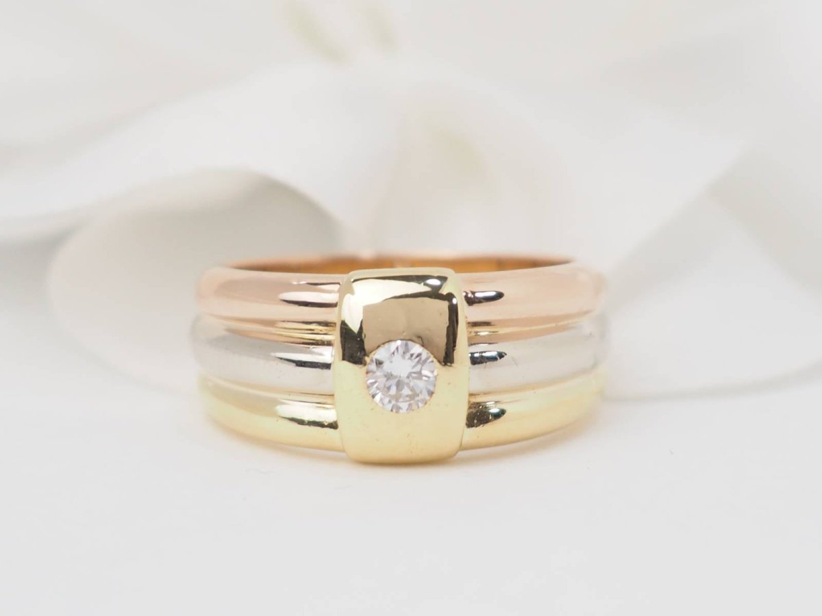 Cartier Bague Vintage Diamant 3 Ors - Maison Eloe
