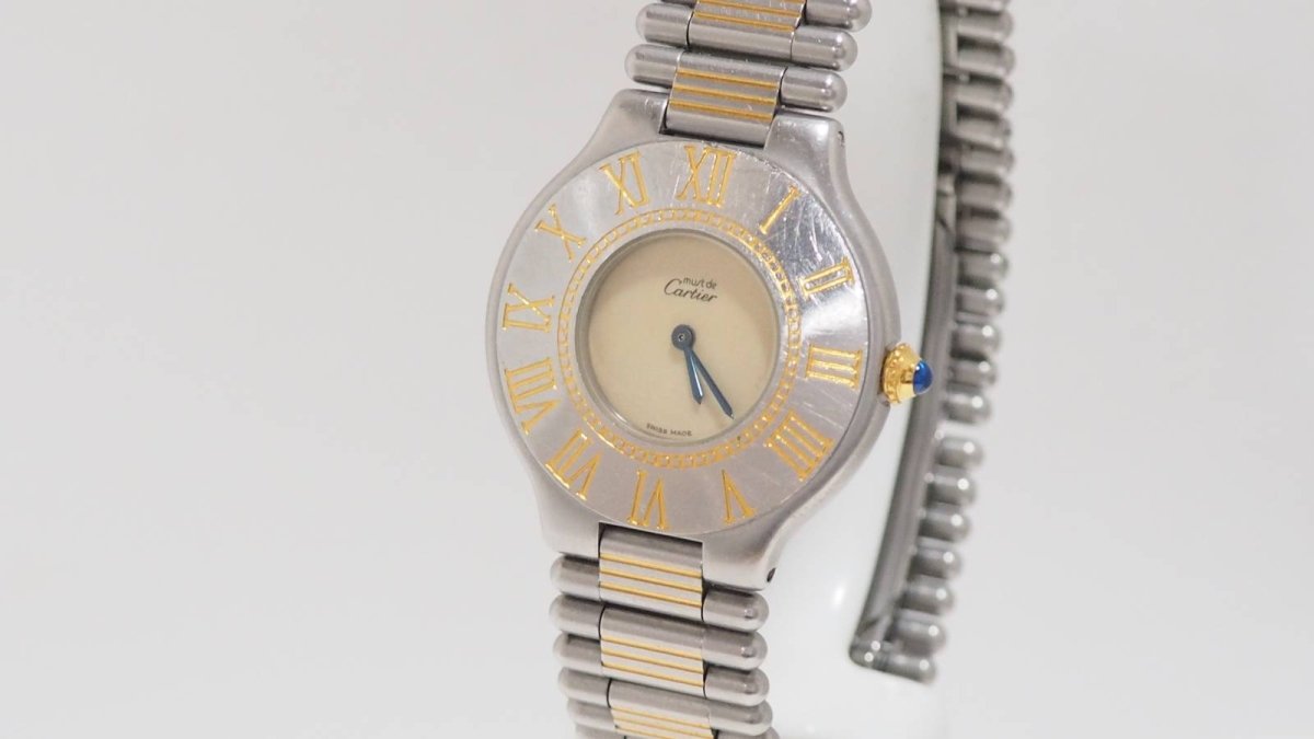 Cartier, Montre Must 21 acier plaqué Or - Maison Eloe