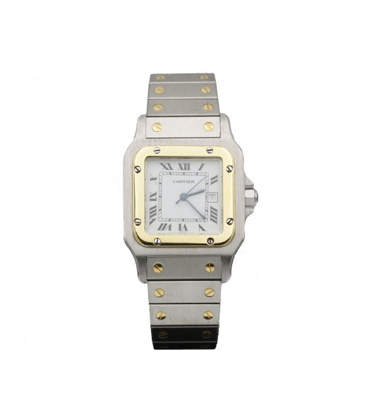 Cartier, Montre Santos acier et or moyen modele