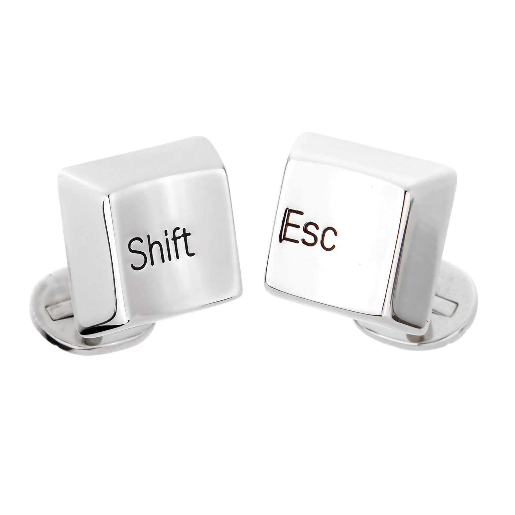 CARTIER Boutons de manchette Shift Escape or blanc 18 carats