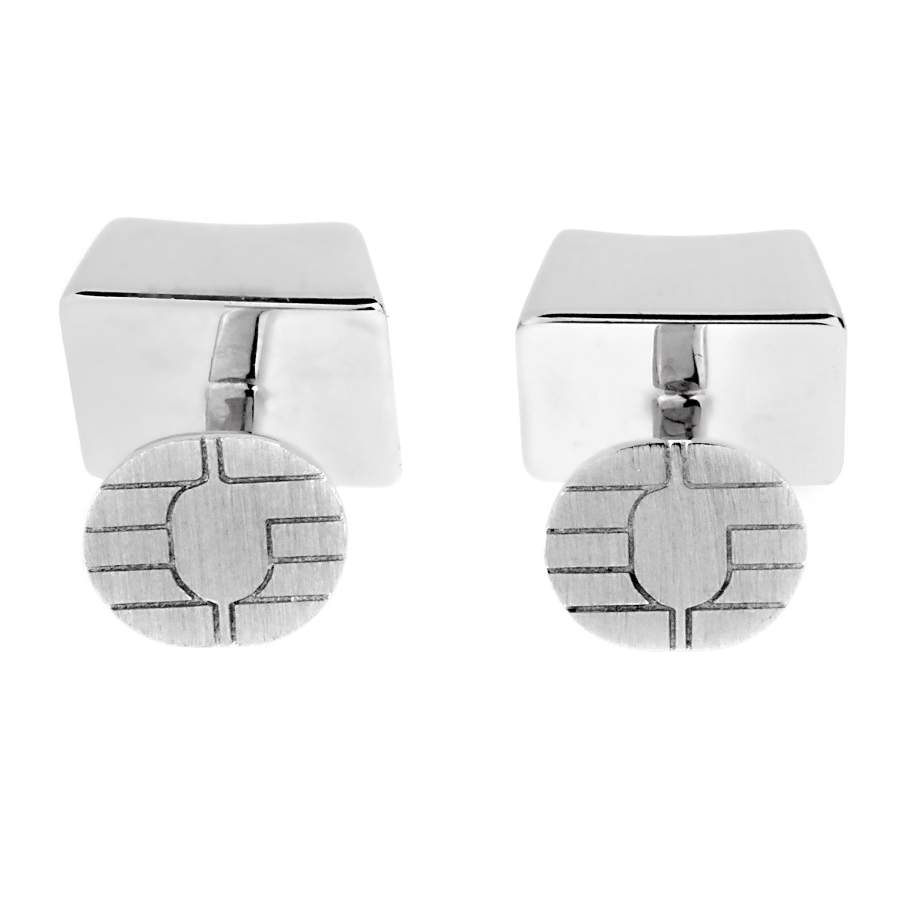 CARTIER Boutons de manchette Shift Escape or blanc 18 carats