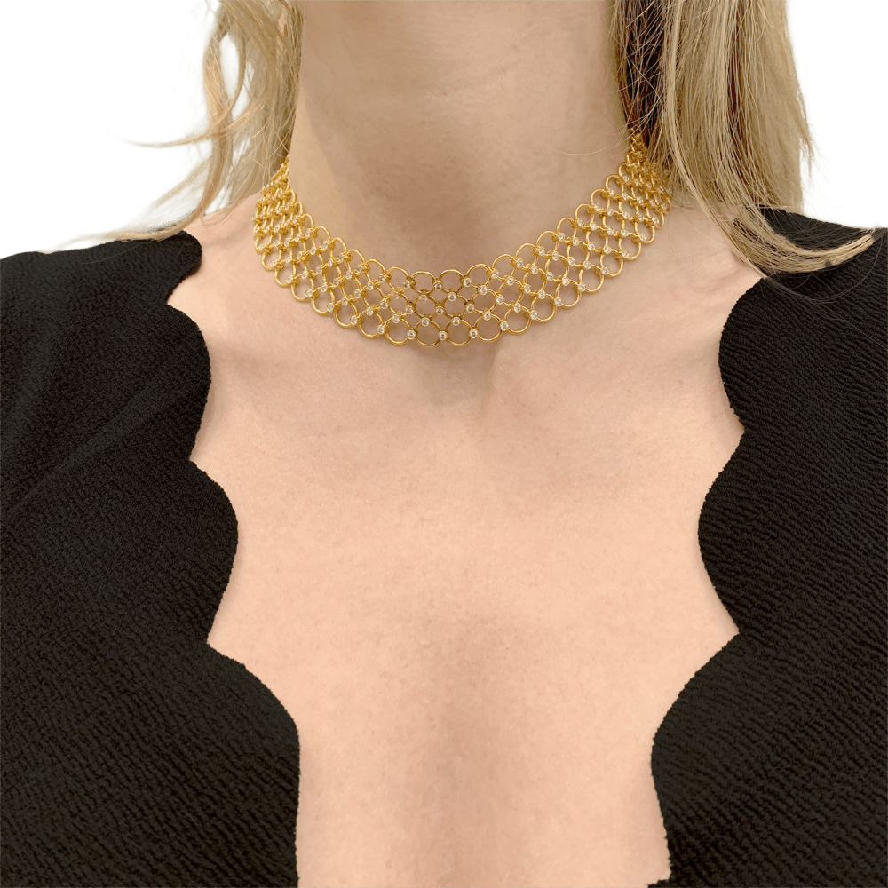 Collier Tiffany & Co, or jaune et diamants. - Maison Eloe