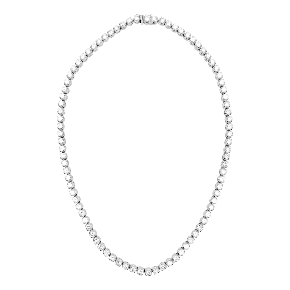 Collier rivière or blanc et diamants.