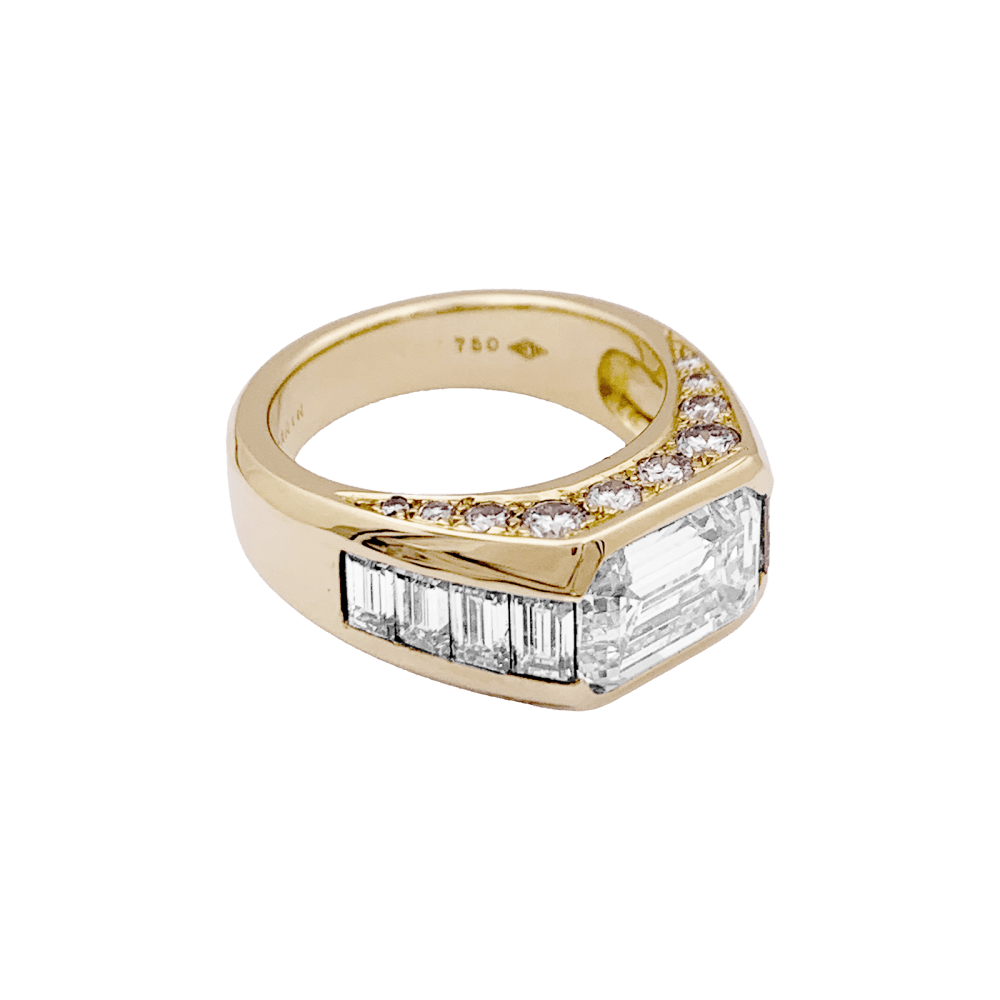 Bague O.J. Perrin, or jaune et diamants. - Maison Eloe