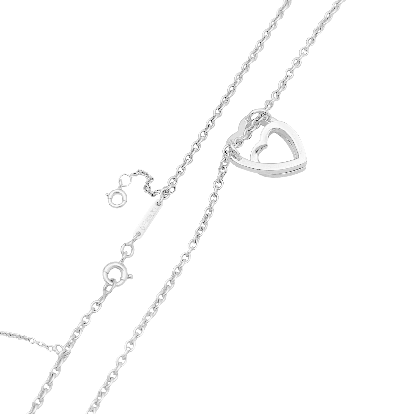 Collier Cartier, "Coeurs", or blanc, diamants.
